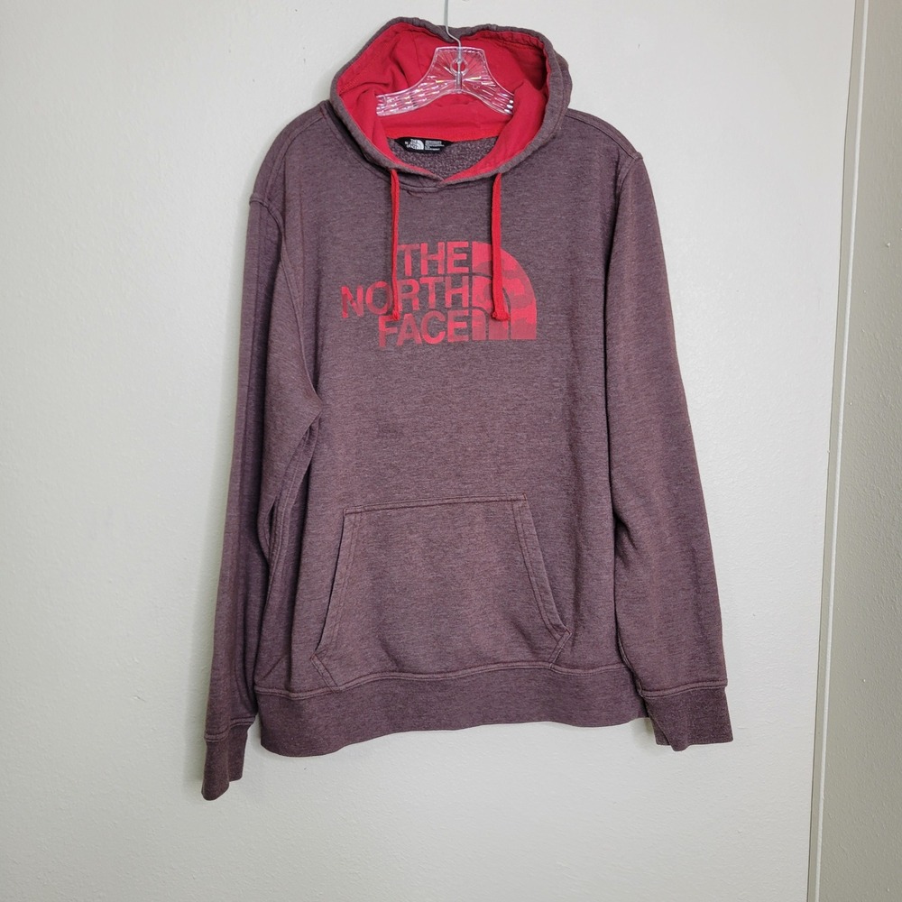 The‎ North Face Hoodie Pullover Graphic Logo Maroon Red Large